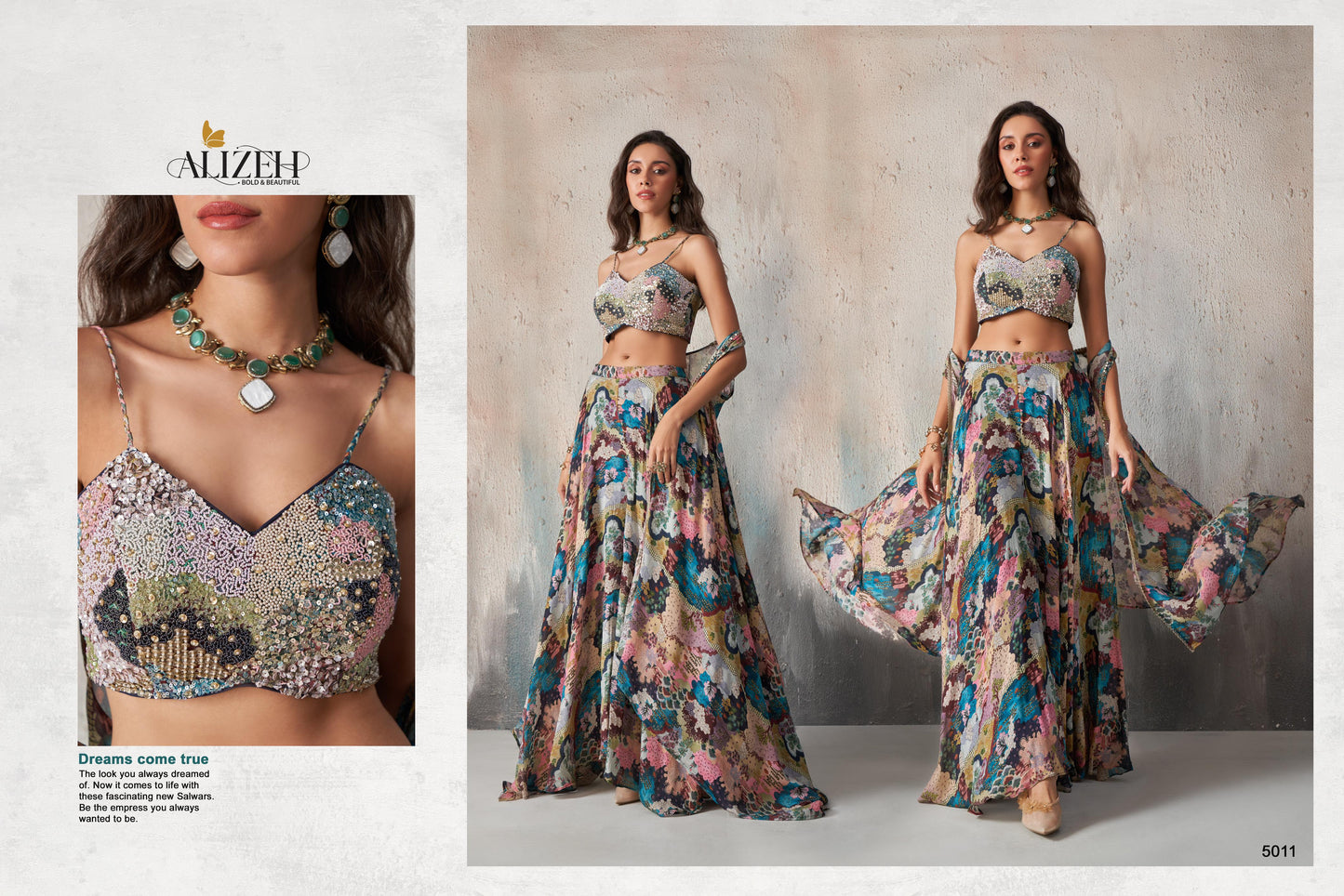 5011 Alizeh Khatli Work Readymade Lehenga Choli