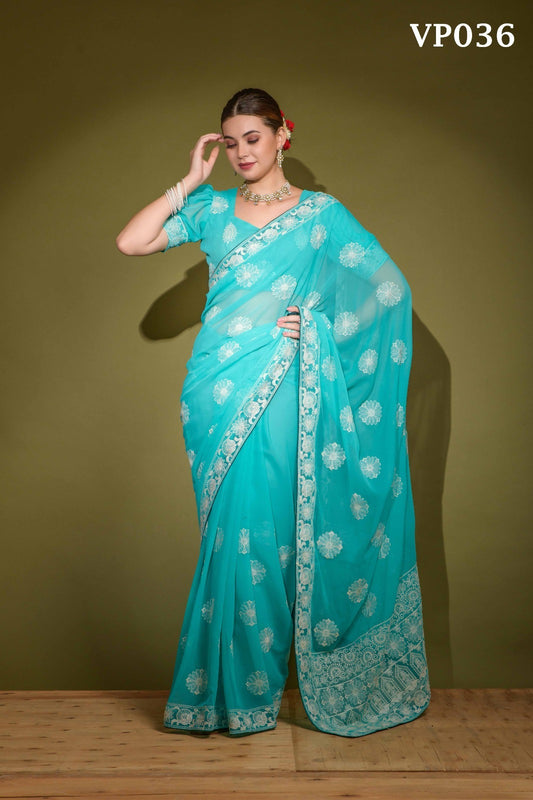 036 Lakhnavi Fashion Berry Sarees