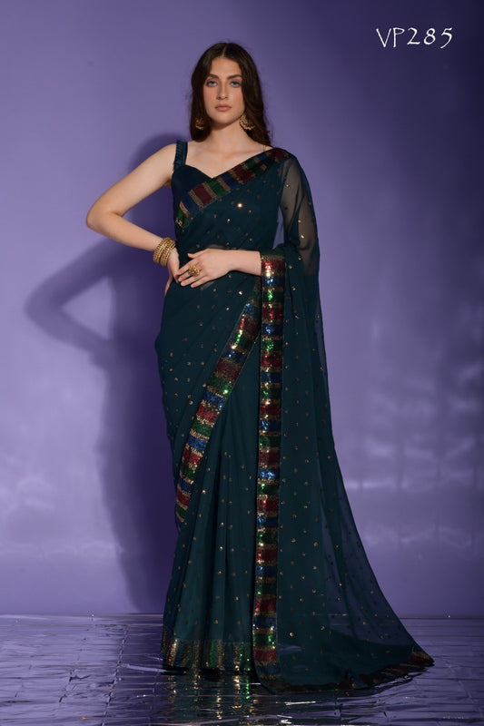 285 Koski 4 Sequence Fashion Berry Sarees