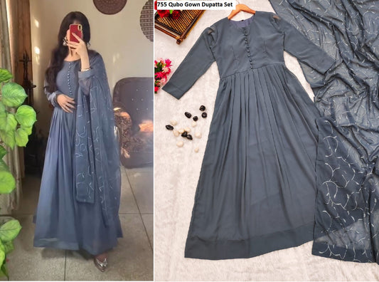755 Qubo Gown Dupatta Set