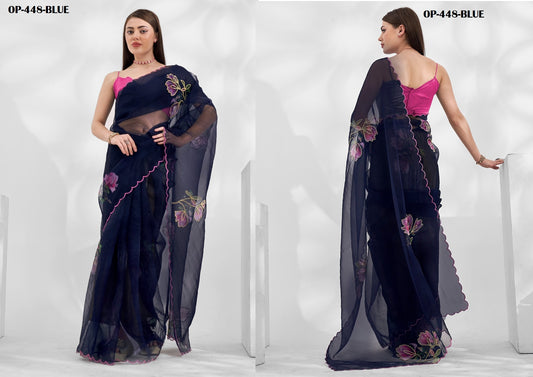 448 Blue Laxminam Sarees