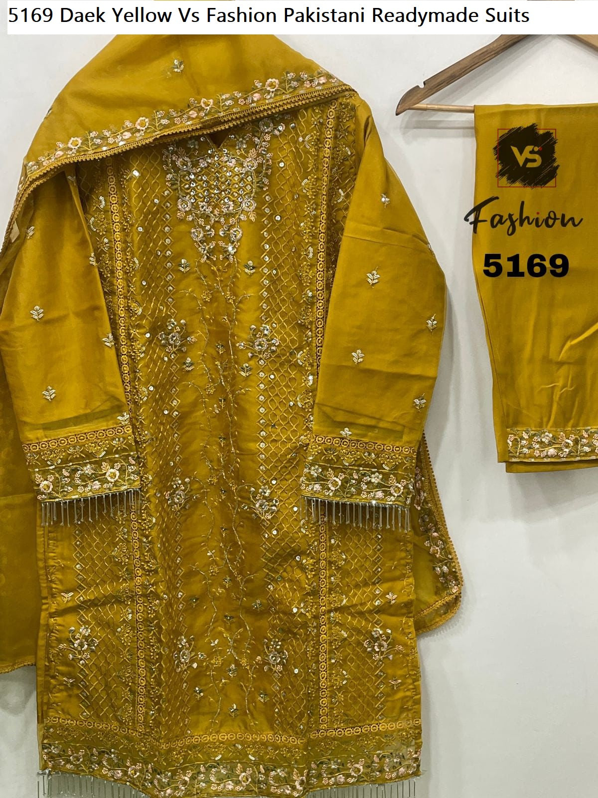 5169Dark Yellow Vs Fashion Pakistani Readymade Suits
