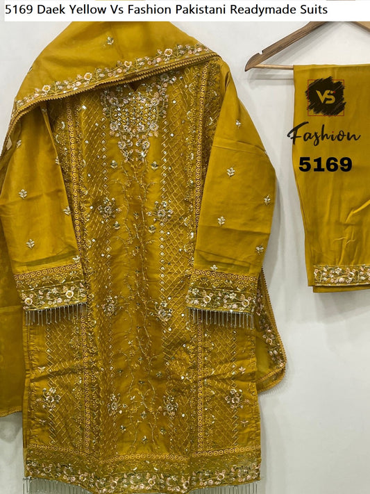 5169Dark Yellow Vs Fashion Pakistani Readymade Suits