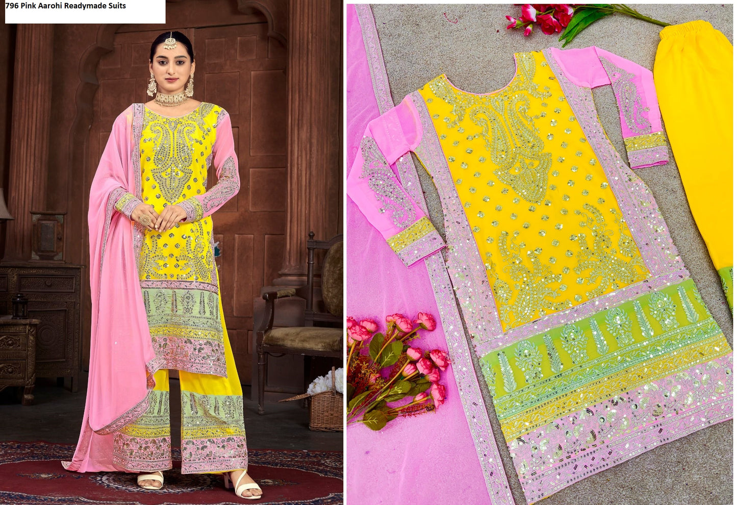 796Yellow Aarohi Readymade Suits