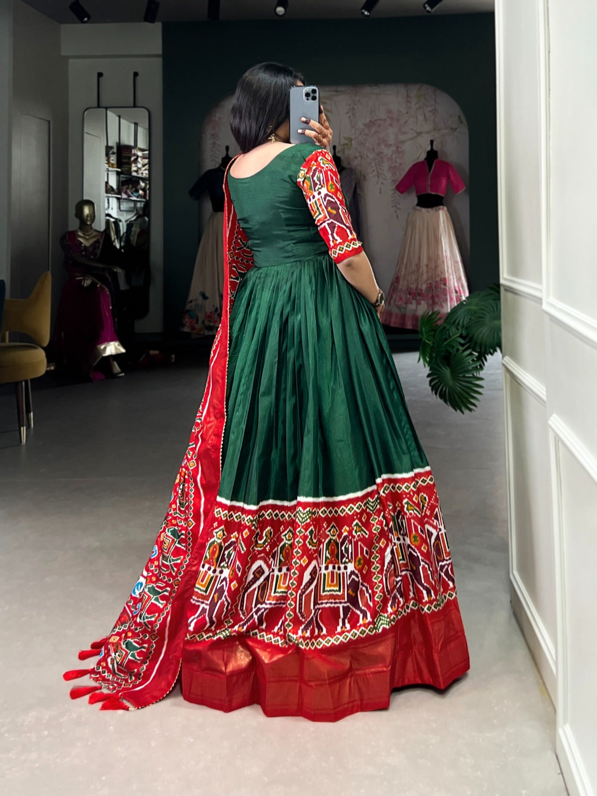 5023 Staard Dola Silk Gown Dupatta Set