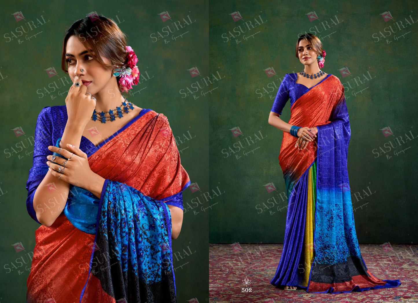 502 Sophia Sasural Jacqurad Sarees