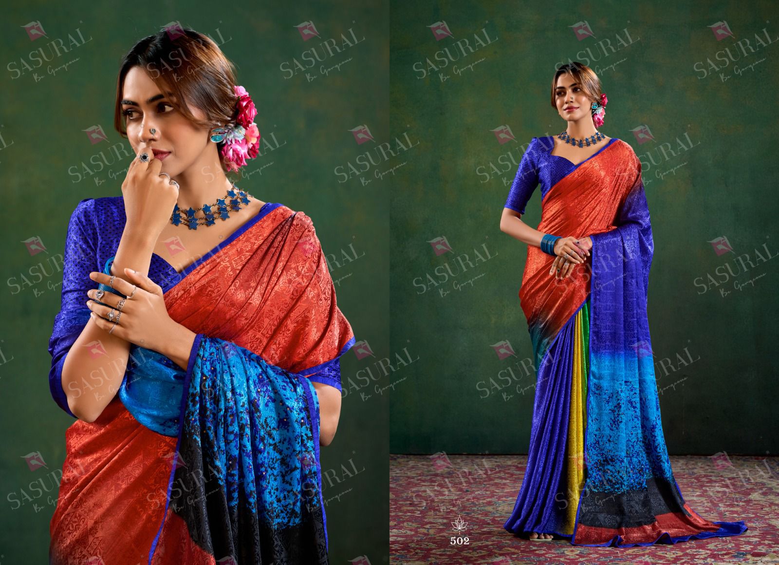 502 Sophia Sasural Jacqurad Sarees