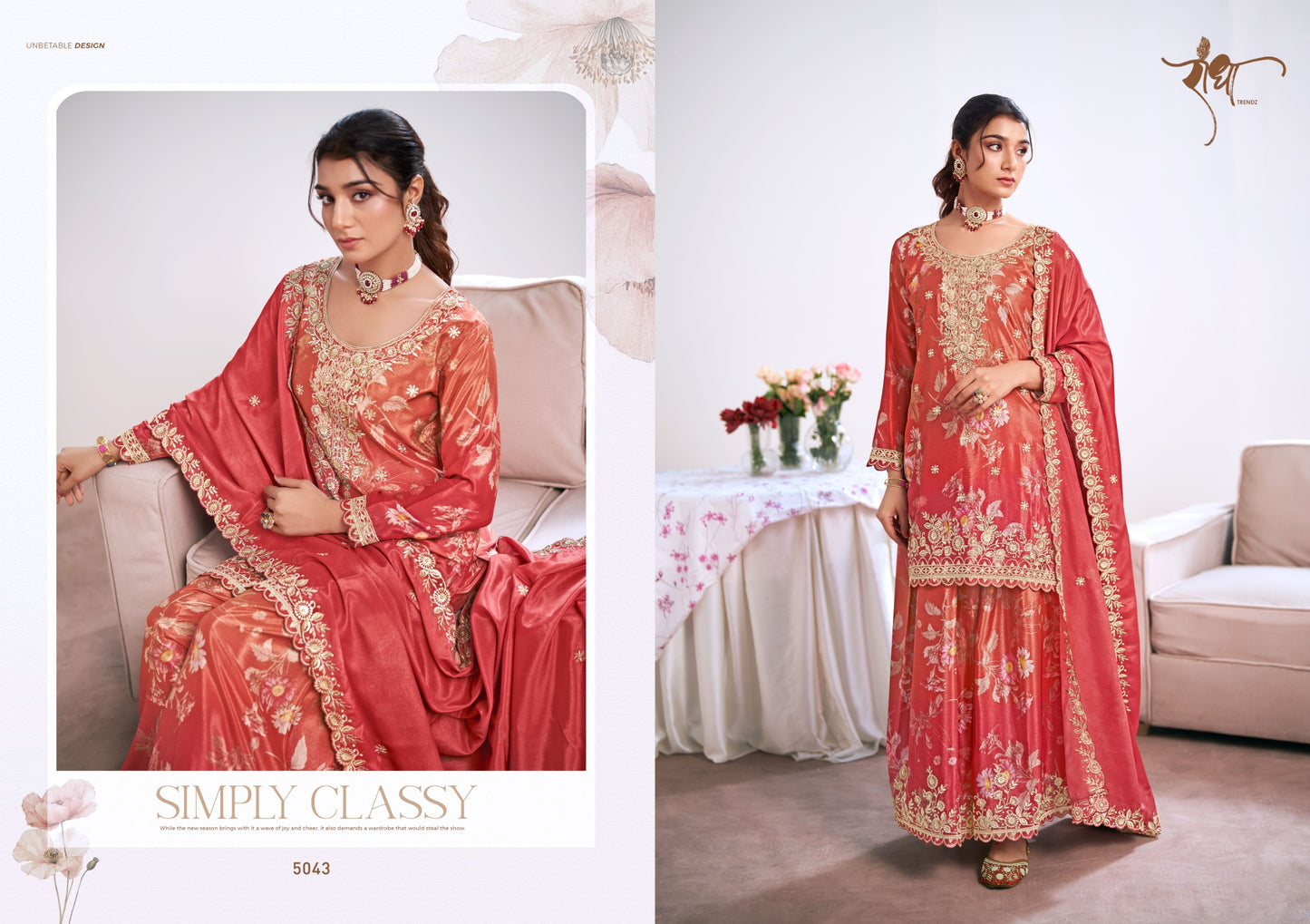 5043 Zeel Radha Trendz Premium Chinon Readymade Suits