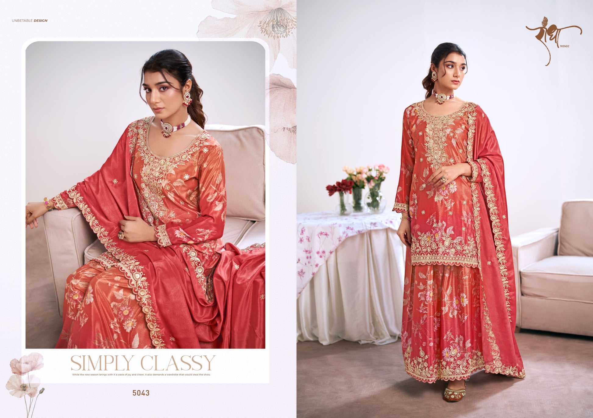 5043 Zeel Radha Trendz Premium Chinon Readymade Suits