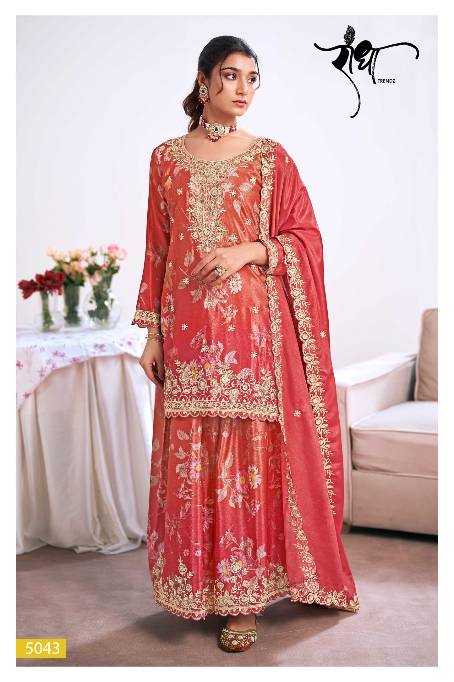 5043 Zeel Radha Trendz Premium Chinon Readymade Suits