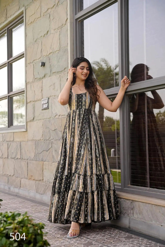 504 Clora Vol 5 Lucaya Digital Printed One Piece Gown