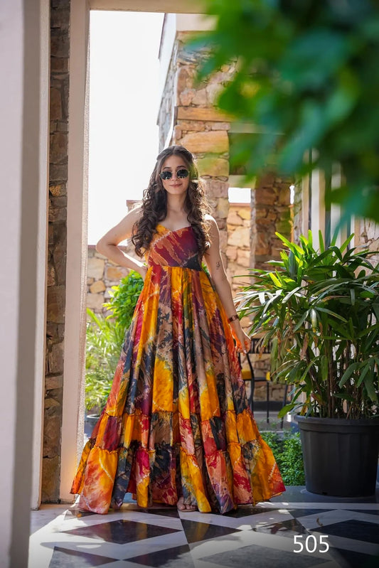 505 Clora Vol 5 Lucaya Digital Printed One Piece Gown