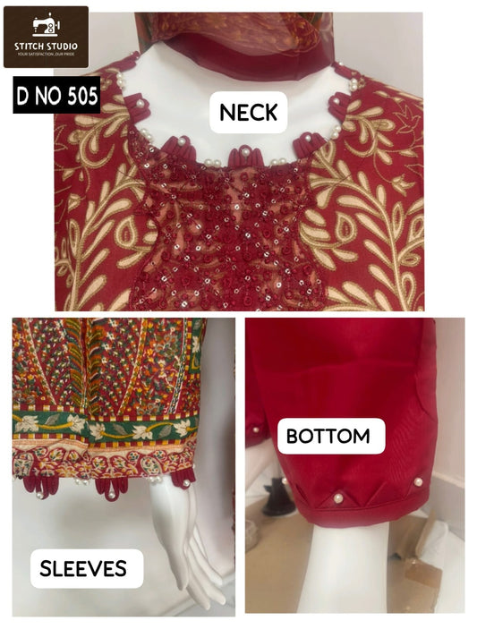 505 Stitch Studio Lawn Cotton Pakistani Readymade Suits