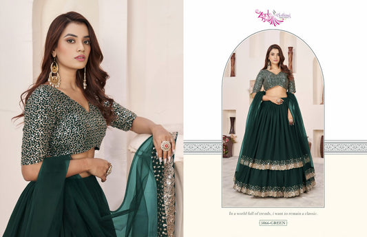 5066 Green Anchal Vol 2 Zeel Georgette Lehenga Choli