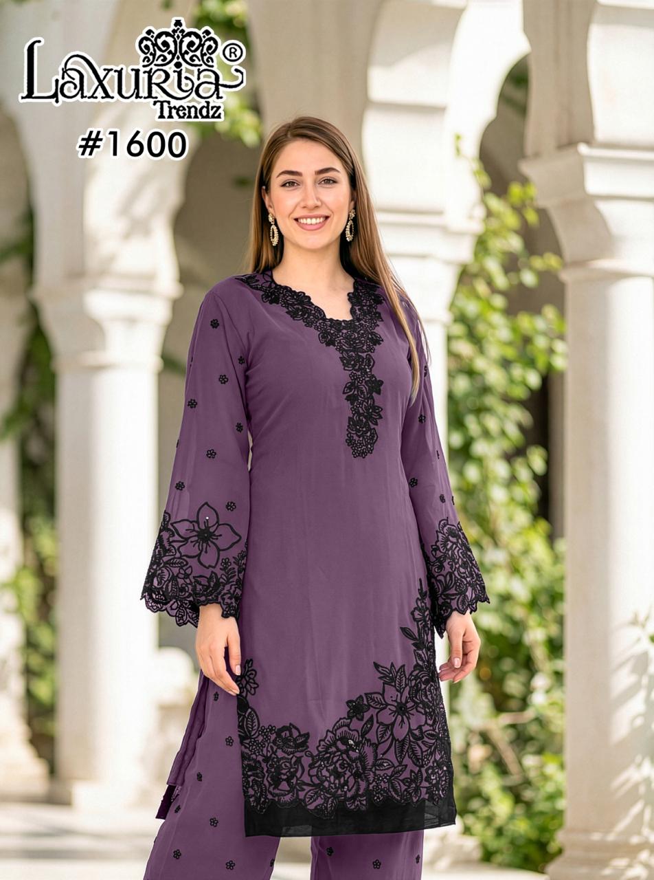 1600 Colours Laxuria Trendz Fox Georgette Pakistani Readymade Suits
