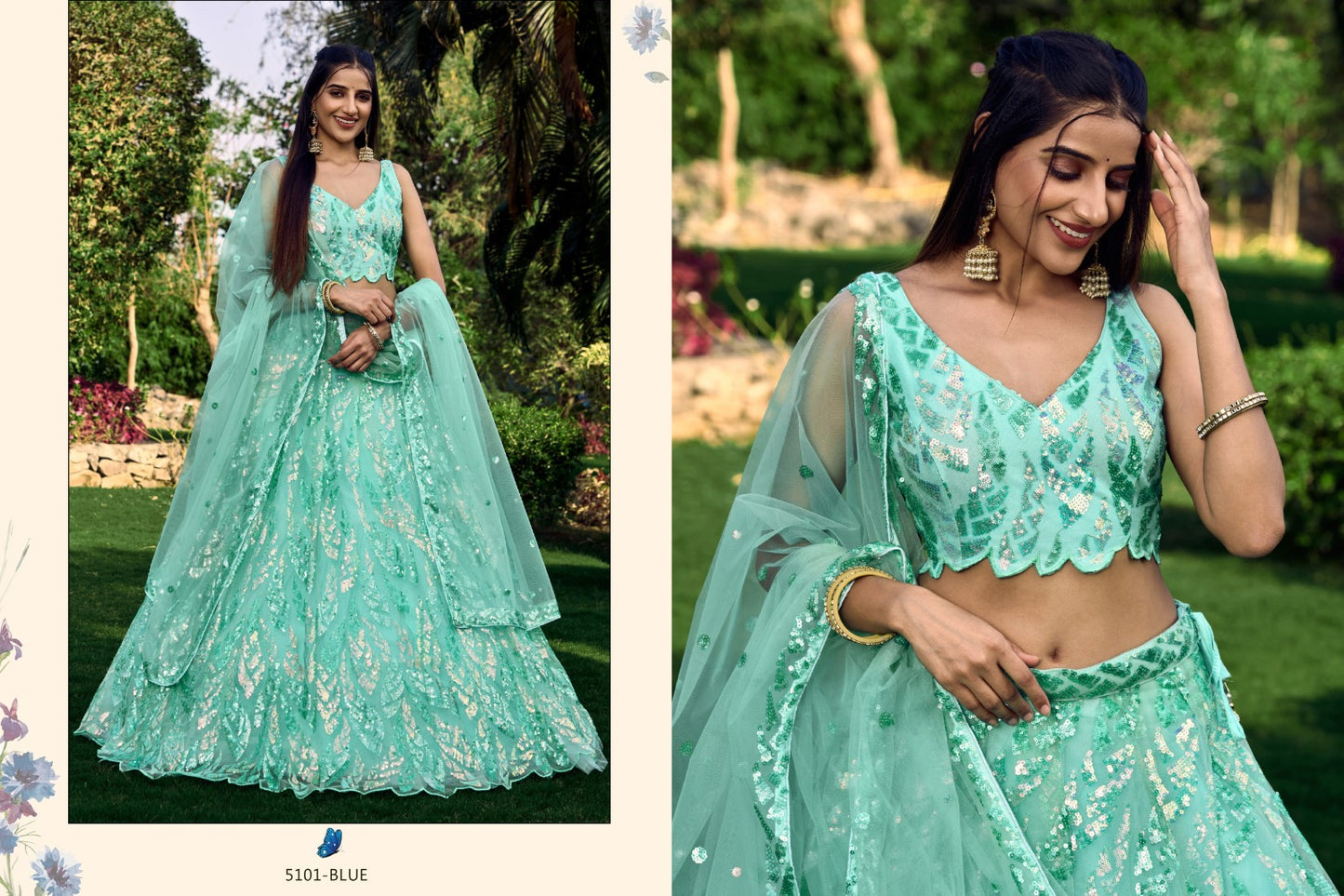 5101 Blue Meera Zeel Lehenga Choli