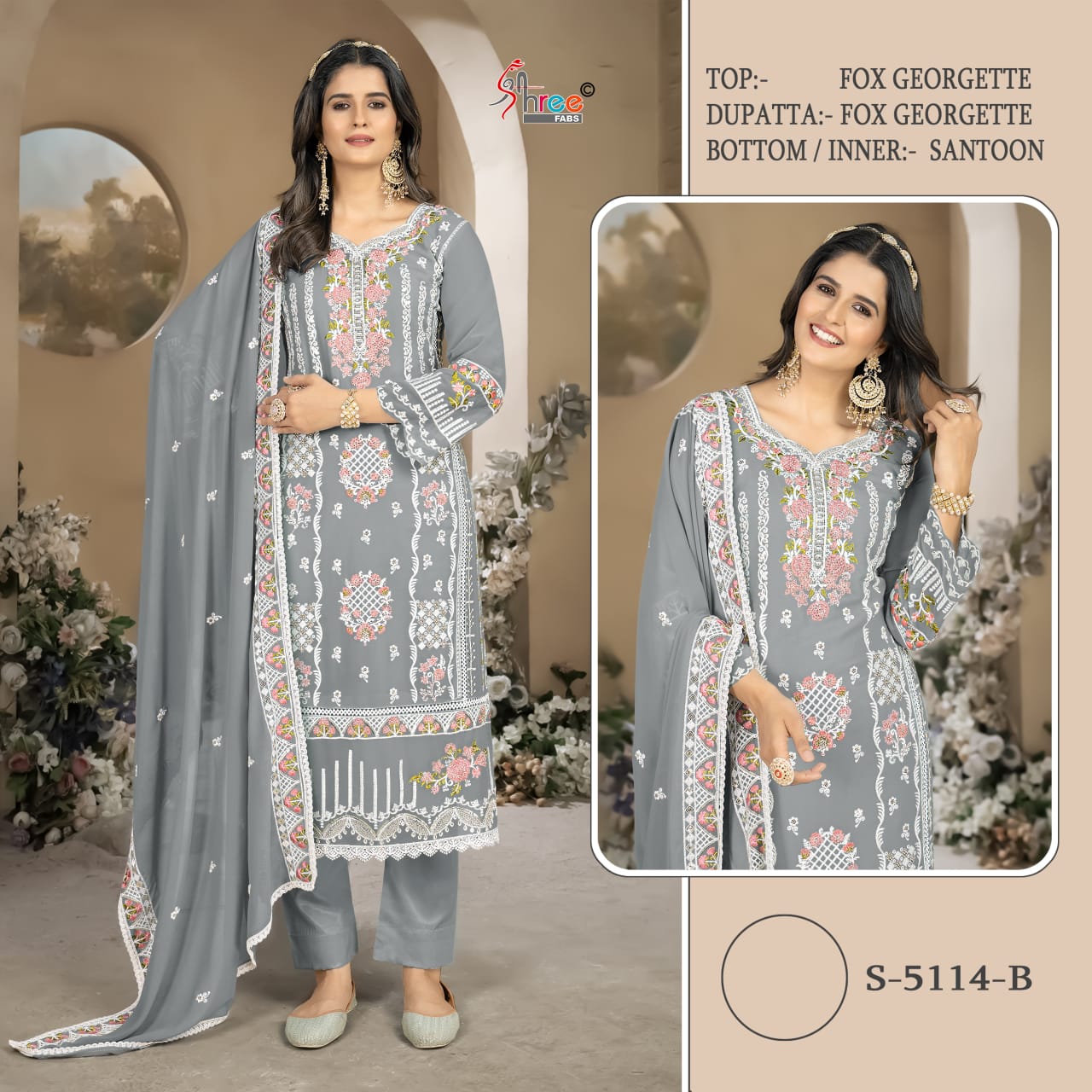 5114B Shree Fabs Georgette Pakistani Salwar Suits