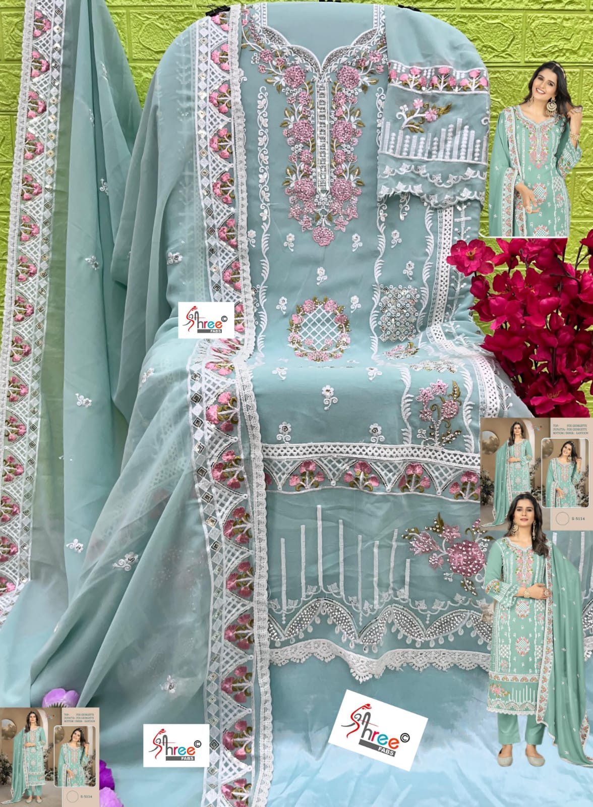 5114 Shree Fabs Georgette Pakistani Salwar Suits