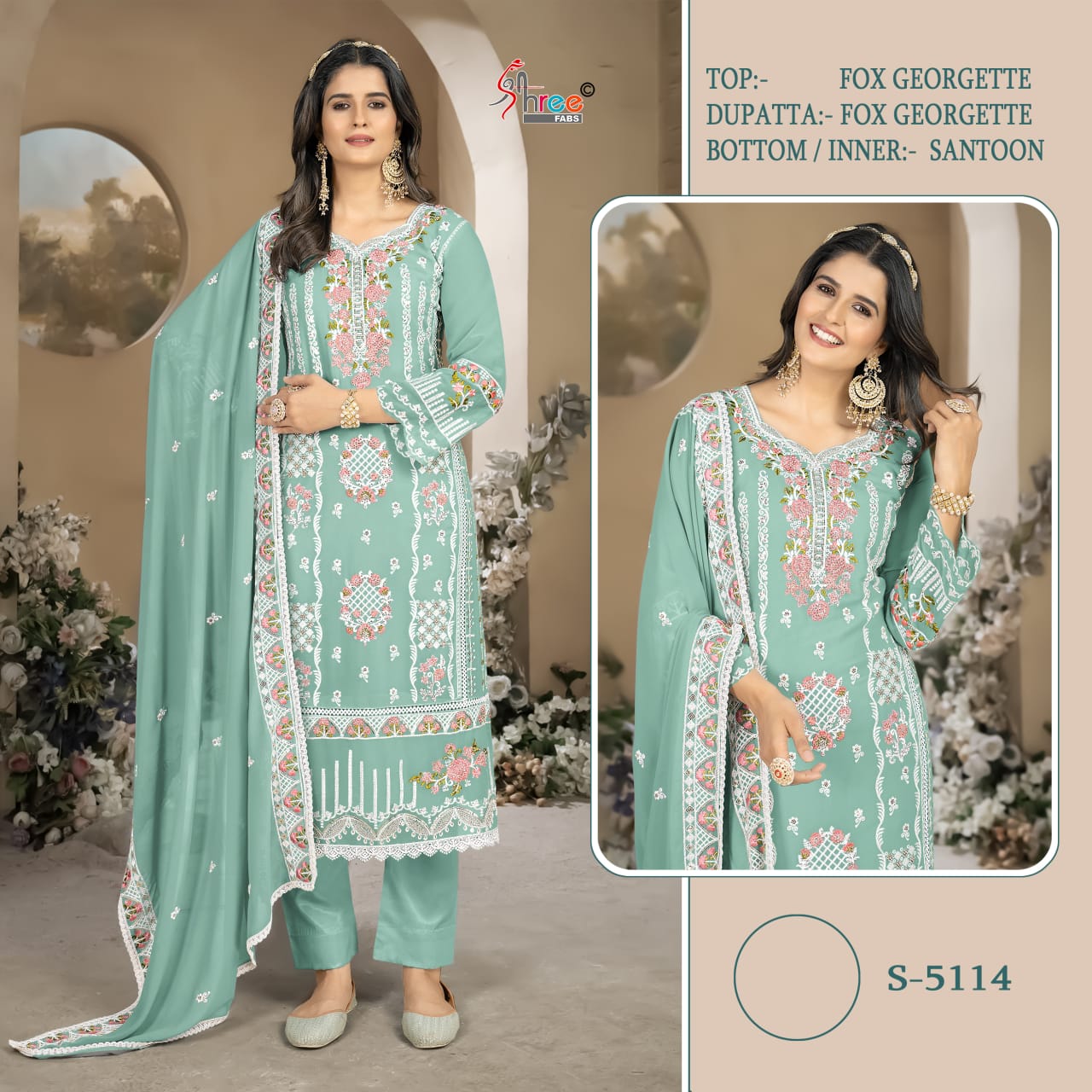 5114 Shree Fabs Georgette Pakistani Salwar Suits