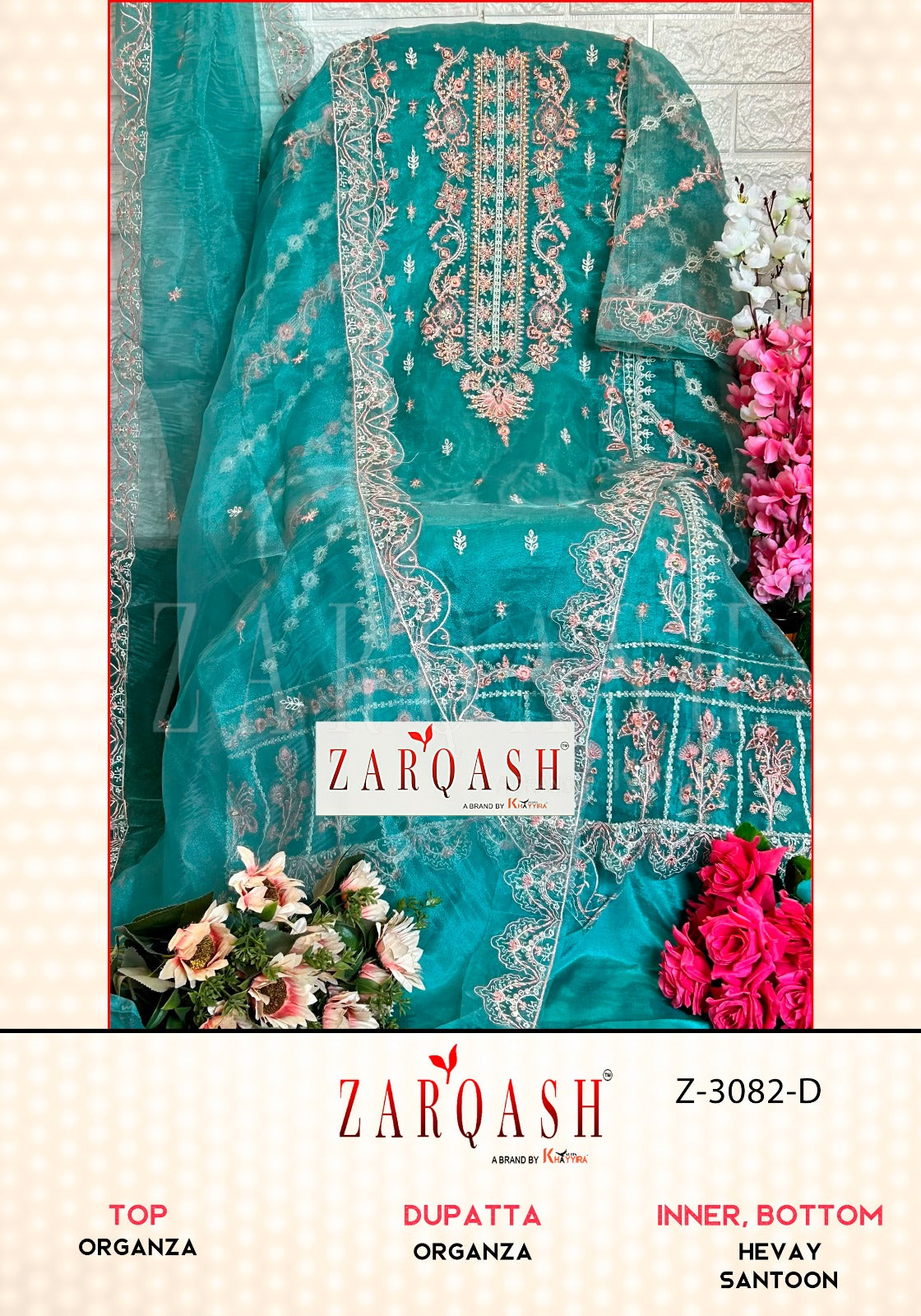 Z-3082D Zarqash Pakistani Salwar Suits