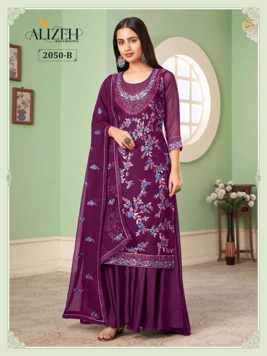2050B Zaida Vol 10 Alizeh Unstitched Suits