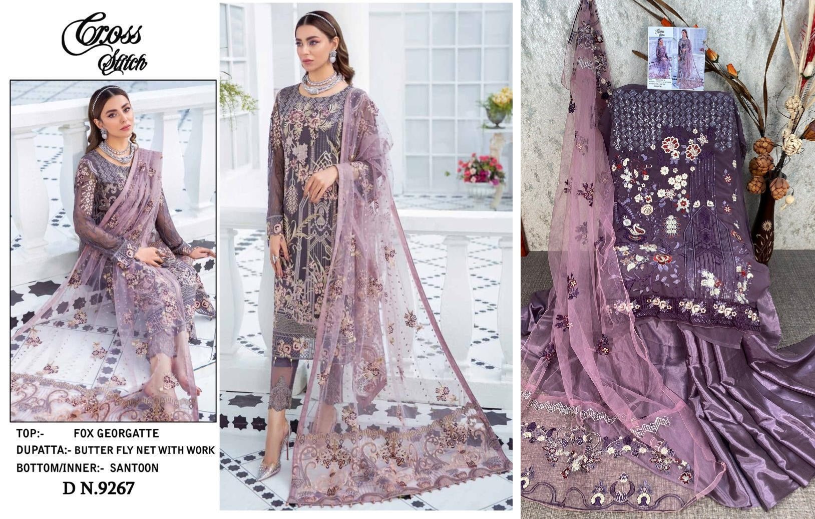 9267 Cross Stitch Pakistani Salwar Suits
