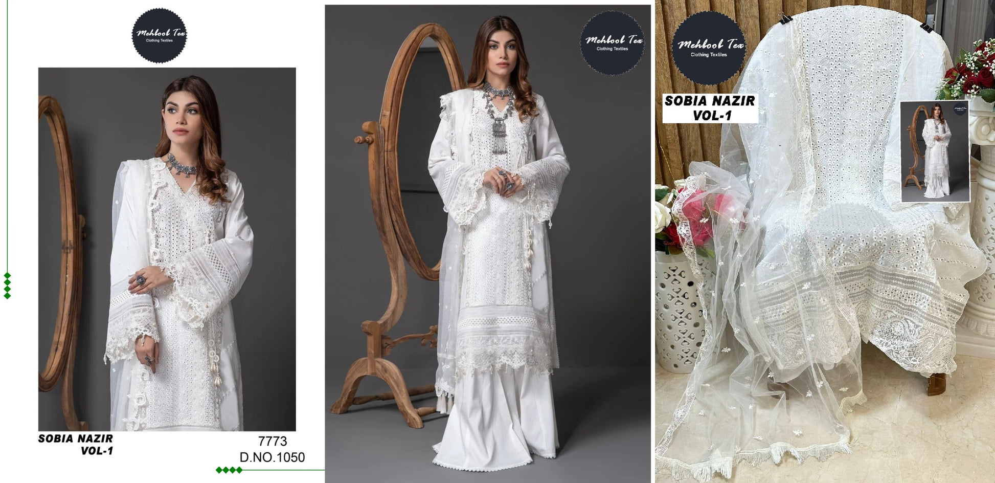 1050 Sobia Nazir Vol 1 Mehboob Tex Pakistani Salwar Suits