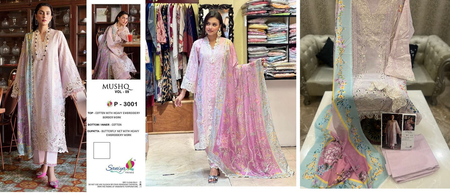 3001Chikankari Vol 9 Saniya Trendz Pakistani Salwar Suits