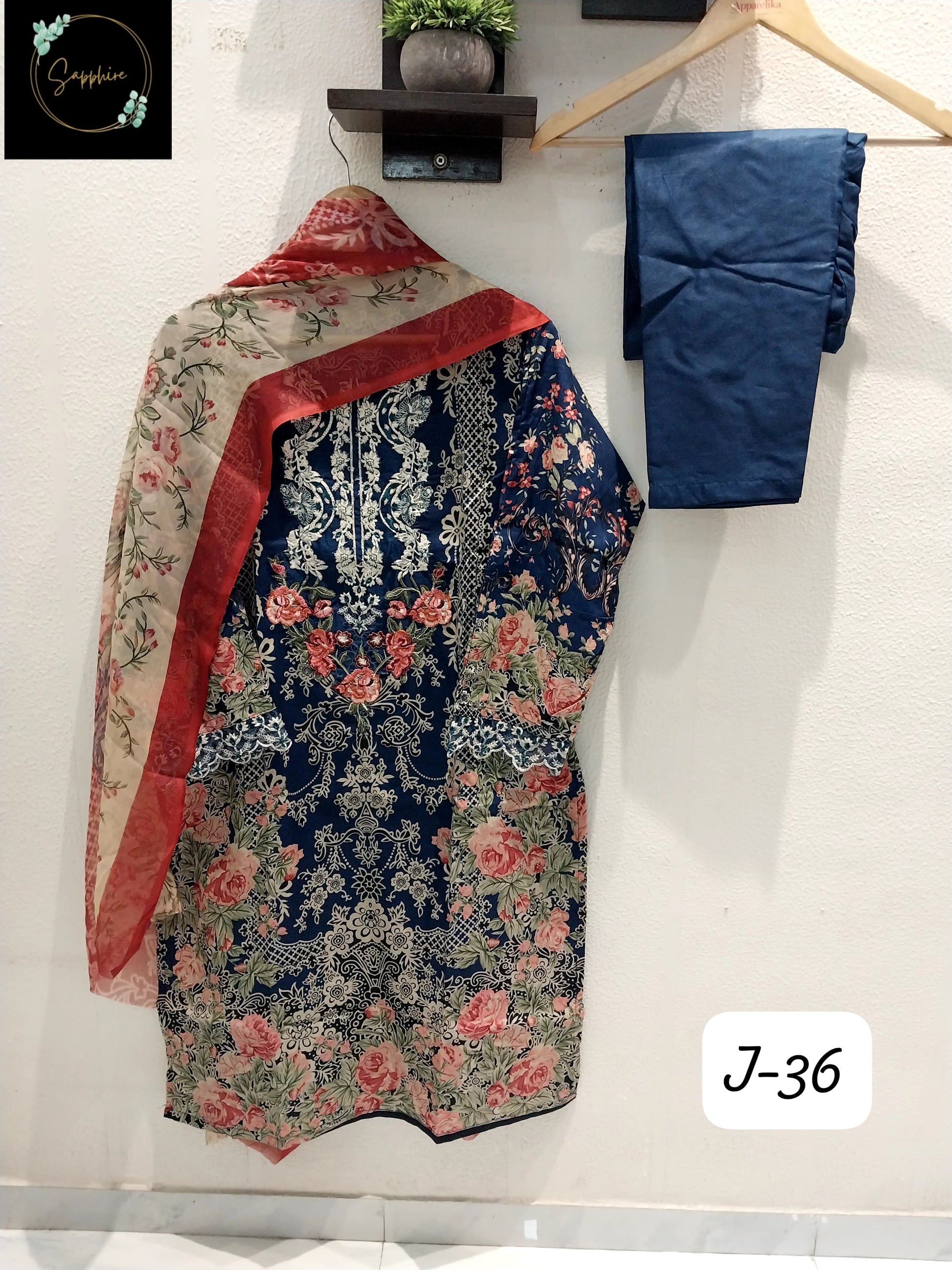 Jazmin Vol 36 Blue Sapphire Pakistani Readymade Suits