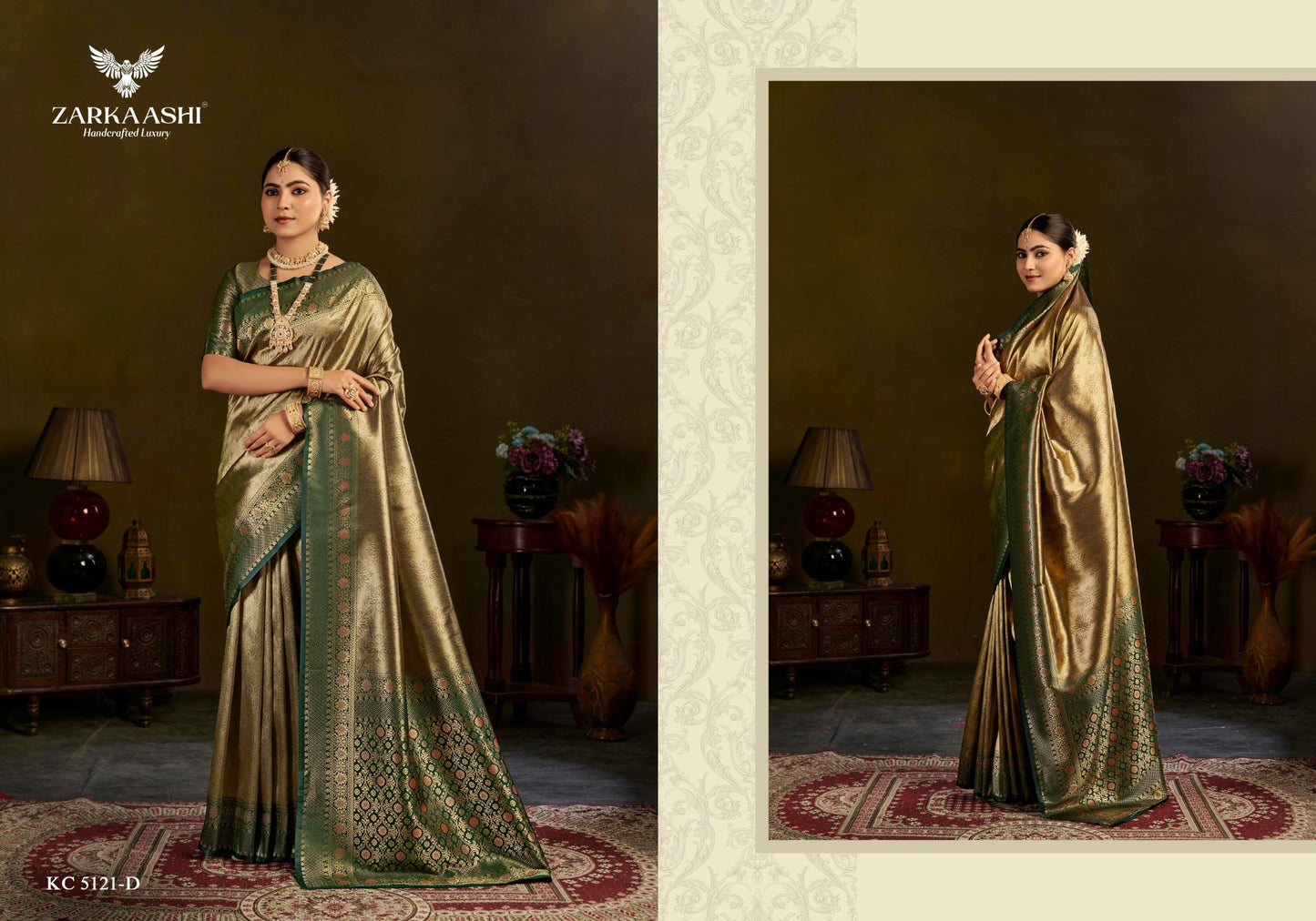 5121-D Kanchi Pattu Vol 3 Zarkaashi Banarasi Silk Sarees
