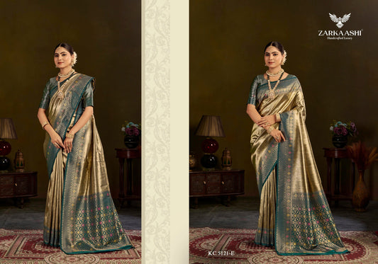 5121-E Kanchi Pattu Vol 3 Zarkaashi Banarasi Silk Sarees