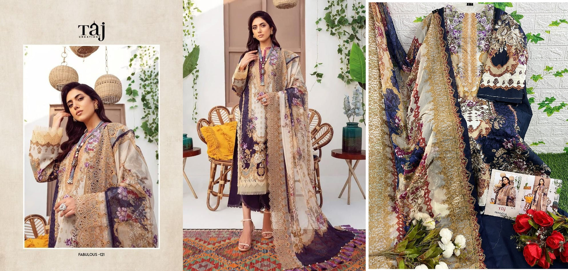 121 Taj Creations Pakistani Salwar Suits