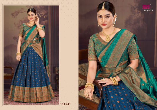 5124 Shloka Mysilk Heavy Satin Lehenga Saree