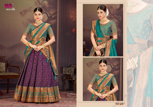 5125 Shloka Mysilk Heavy Satin Lehenga Saree
