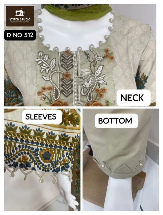 512 Stitch Studio Embroidery Pakistani Readymade Suits