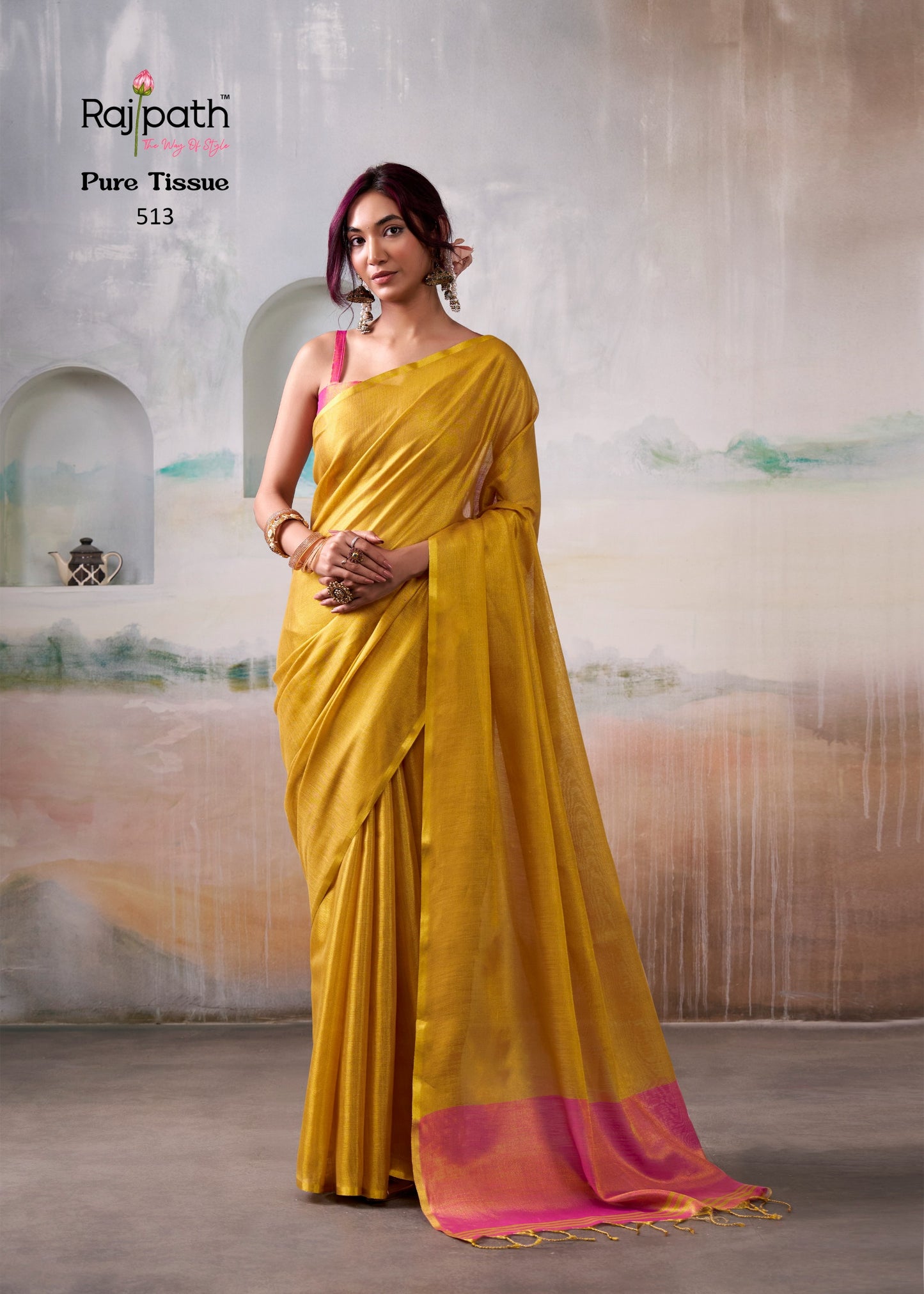 513 Anvika Tissue Rajpath Pure Handloom Sarees