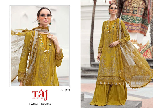 513 Taj Creations Pure Cotton Pakistani Patch Suits