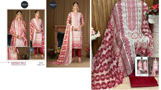 1117 Sahnaz Self Embroidered Collection Mehboob Tex Pakistani Salwar Suits