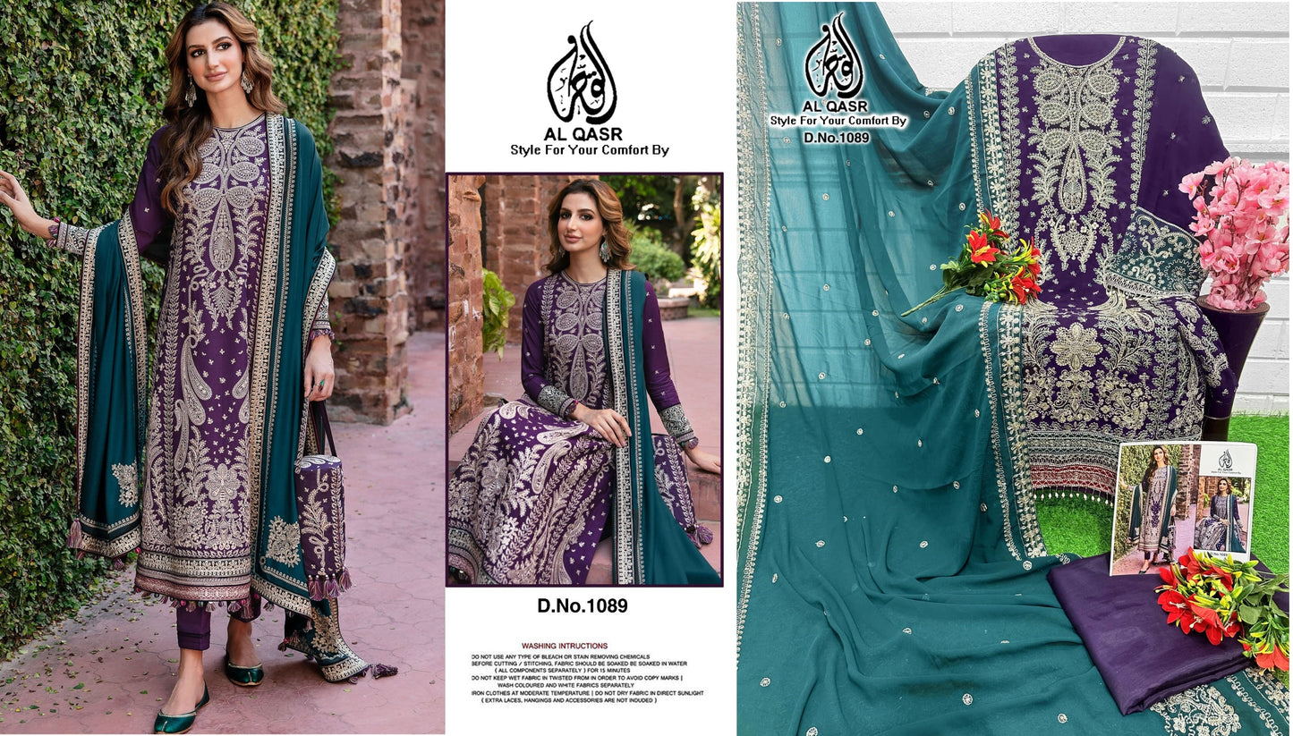 1089Wine Al Qasr Pakistani Salwar Suits