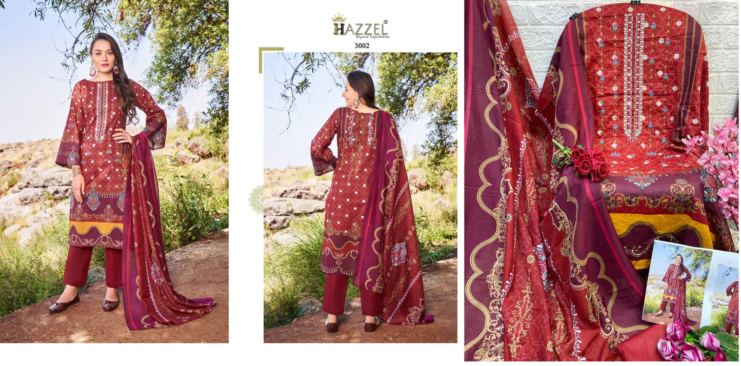 3002 Bin Saeed Vol 3 Hazzel Pakistani Salwar Suits