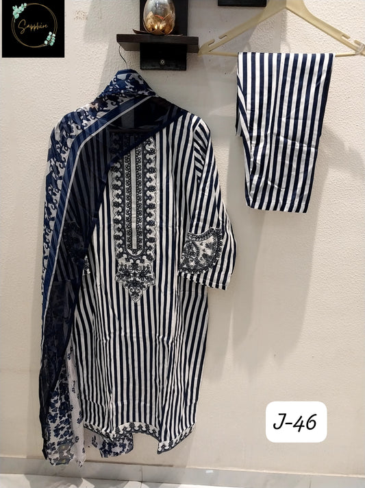 Jazmin Vol 46 Blue Sapphire Pakistani Readymade Suits