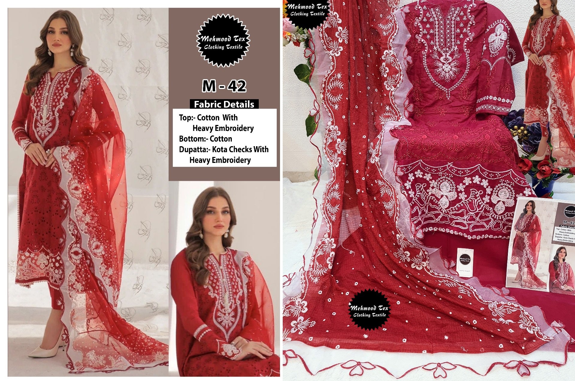 M-42 Mehmood Tex Pakistani Salwar Suits