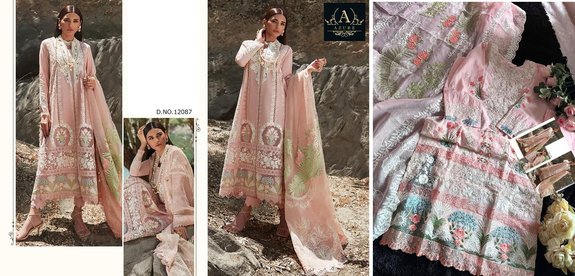 12087 Azure Pakistani Salwar Suits