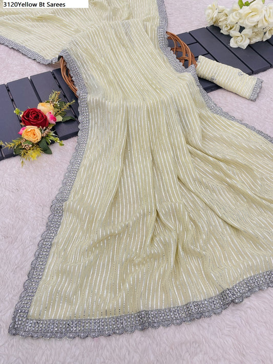 3120Yellow Bt Sarees