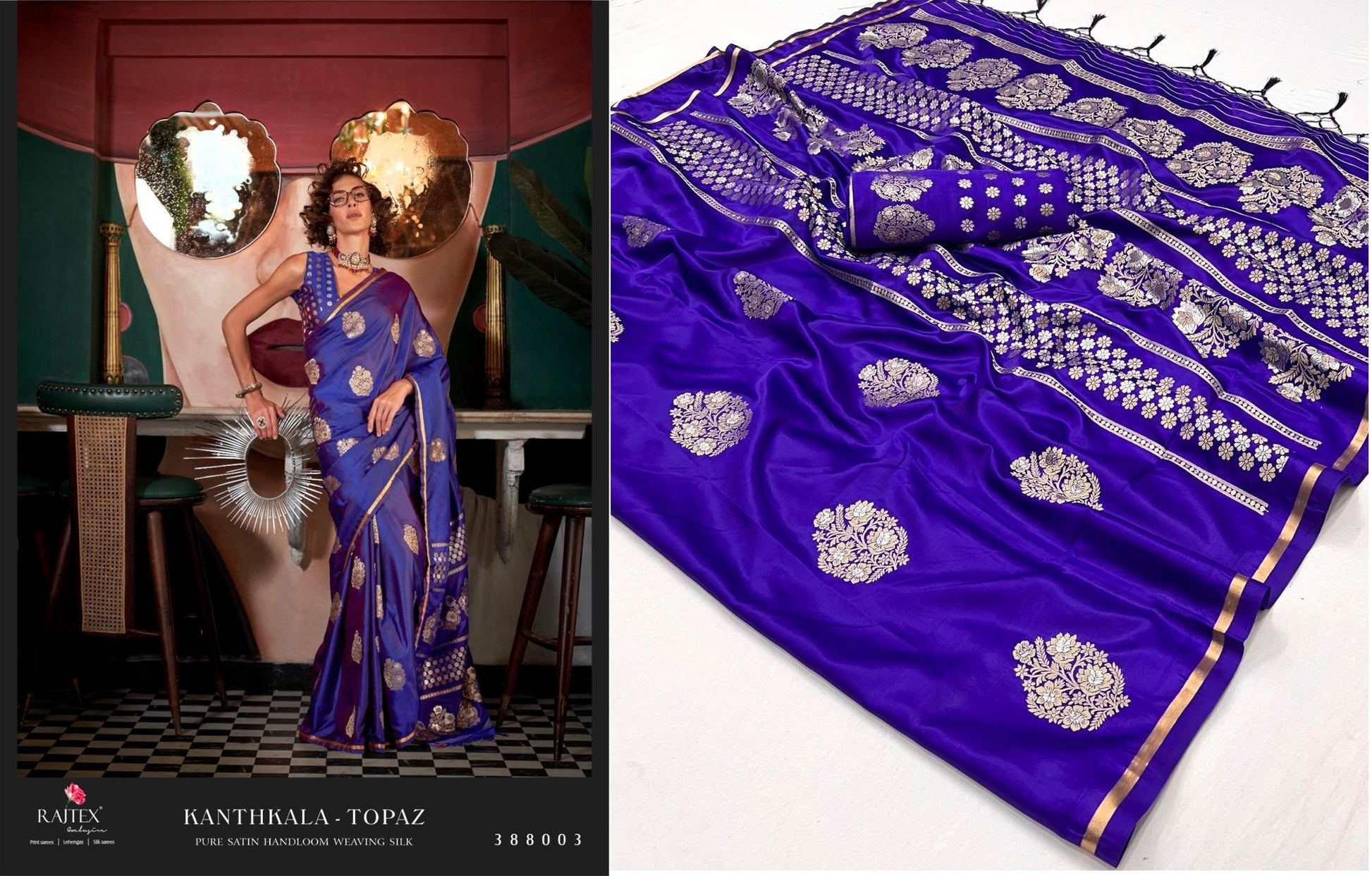 388003 Kanthkala Topaz Rajtex Sarees