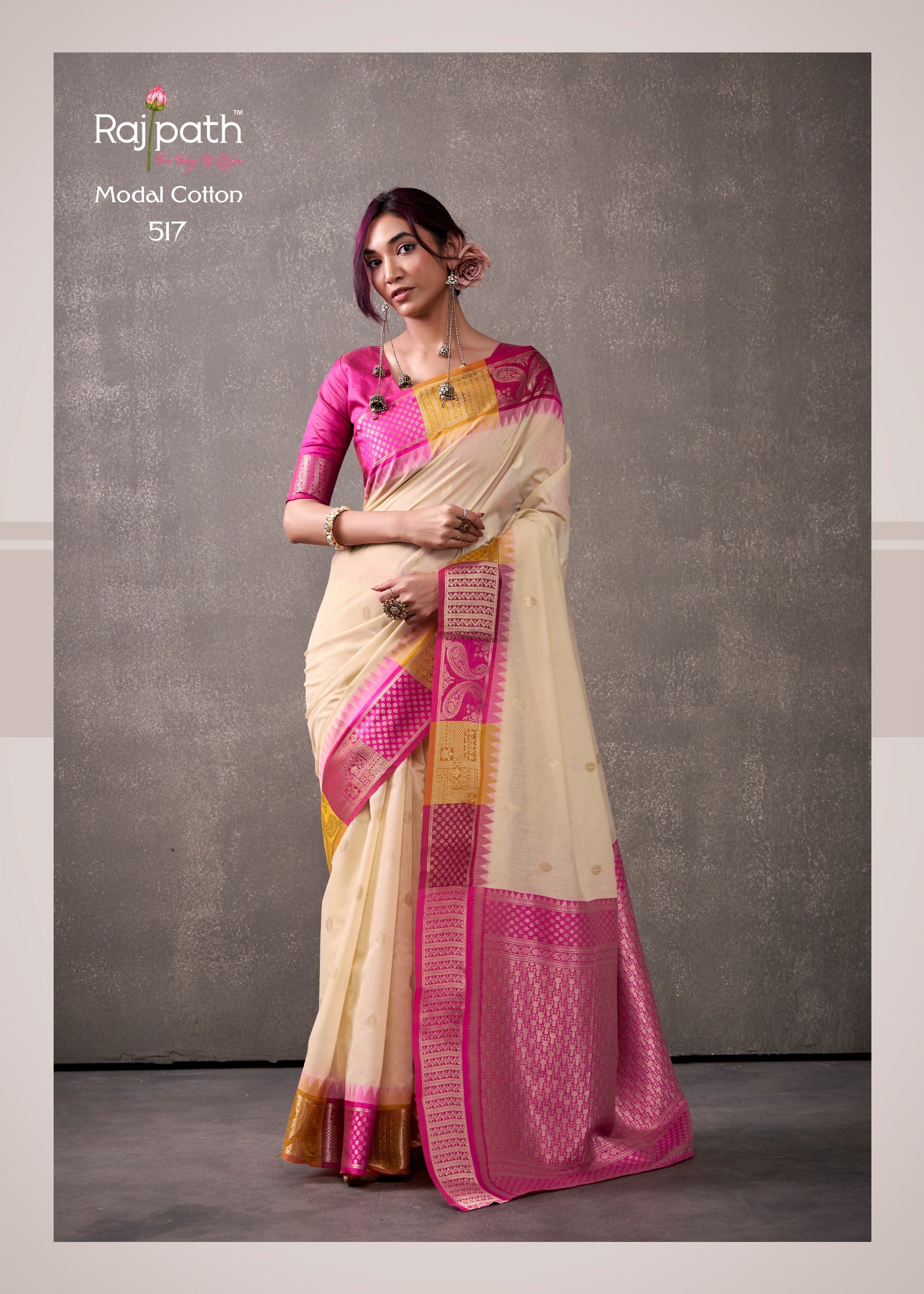 517 Tuti Fruti Rajpath Modal Cotton Sarees