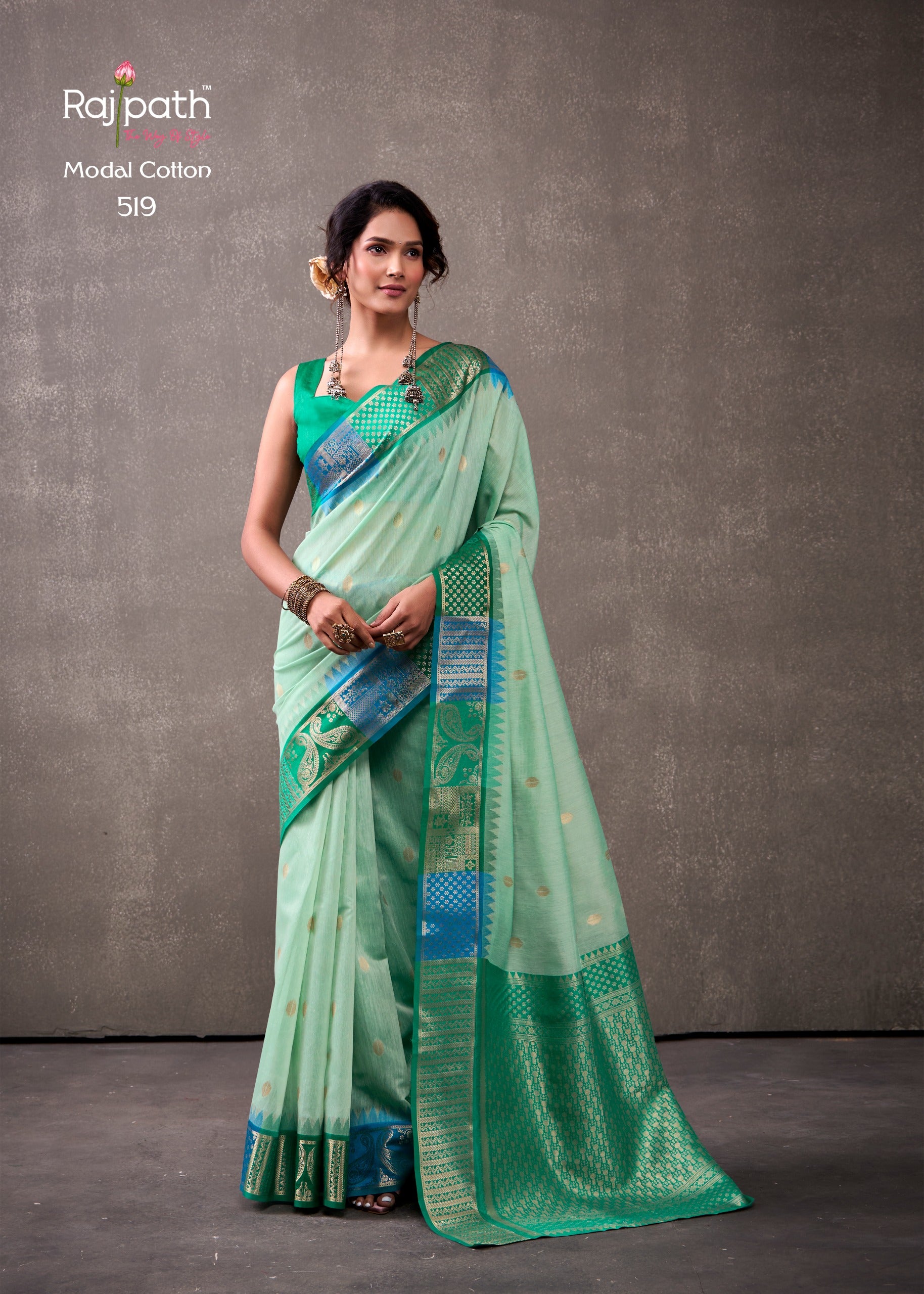 519 Tuti Fruti Rajpath Modal Cotton Sarees