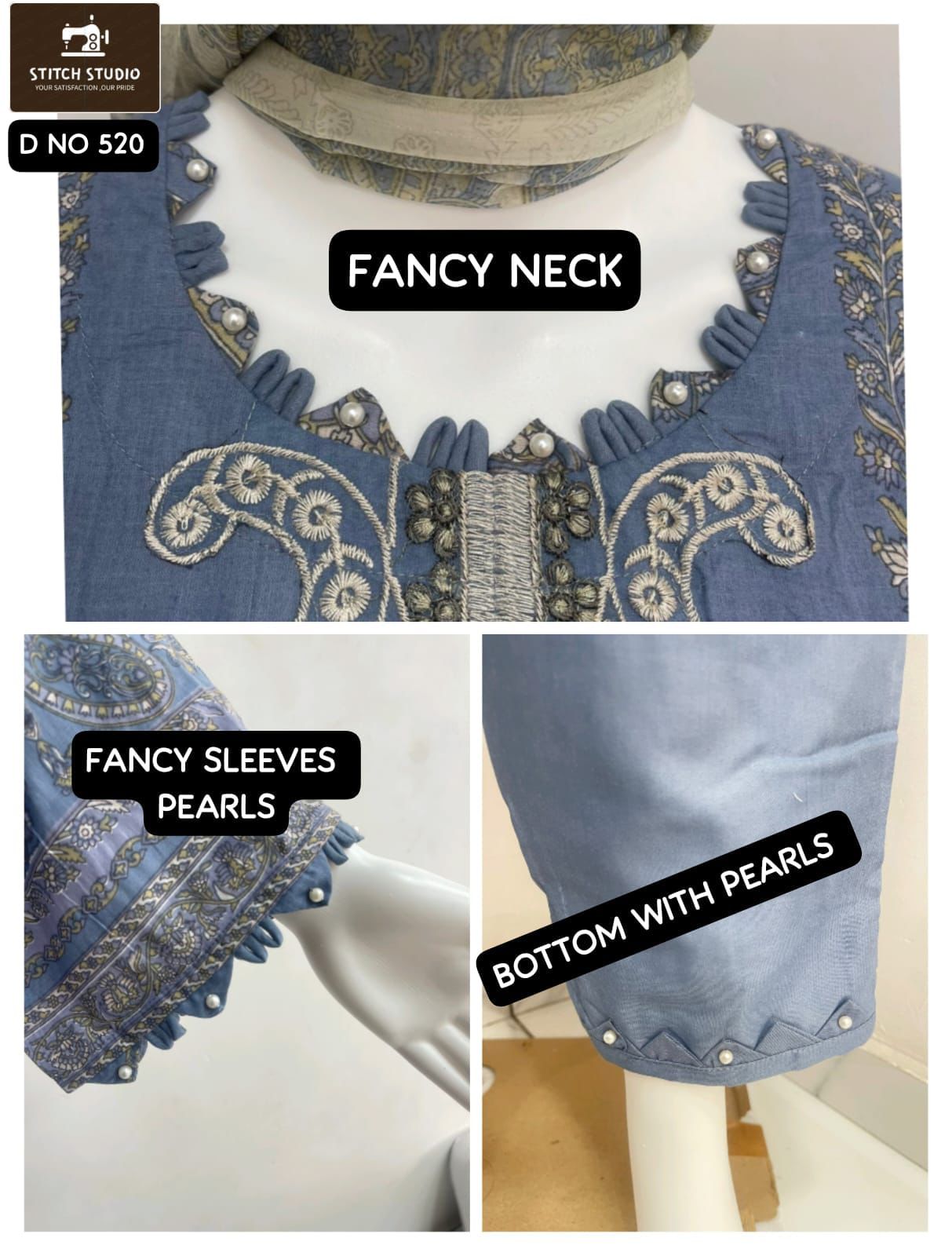 520 Stitch Studio Embroidery Pakistani Readymade Suits