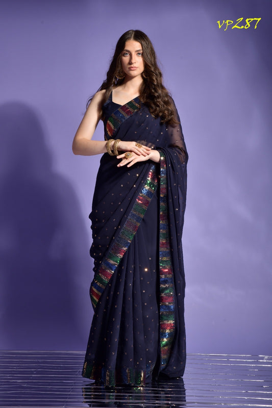 287 Koski 4 Sequence Fashion Berry Sarees