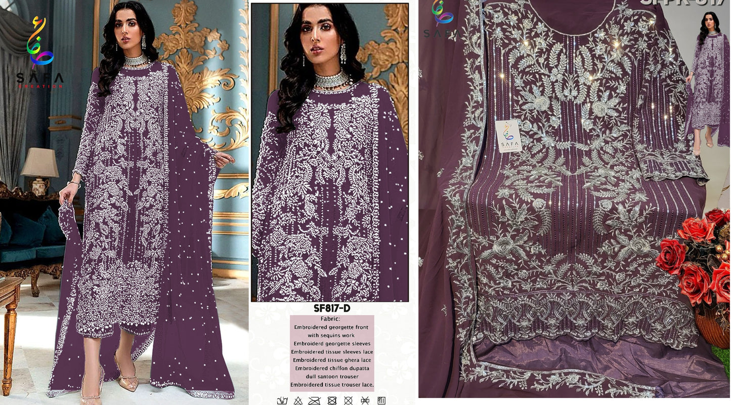 817D Safa Creation Pakistani Salwar Suits